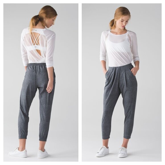 Lululemon &go Keepsake Pant 6 Heathered Texture Printed Grey/Deep Coal - Picture 1 of 16